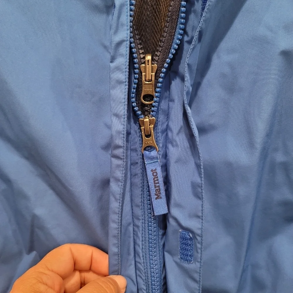 Sz Large (Kids) Marmot Boy's Hooded Blue Windbreaker